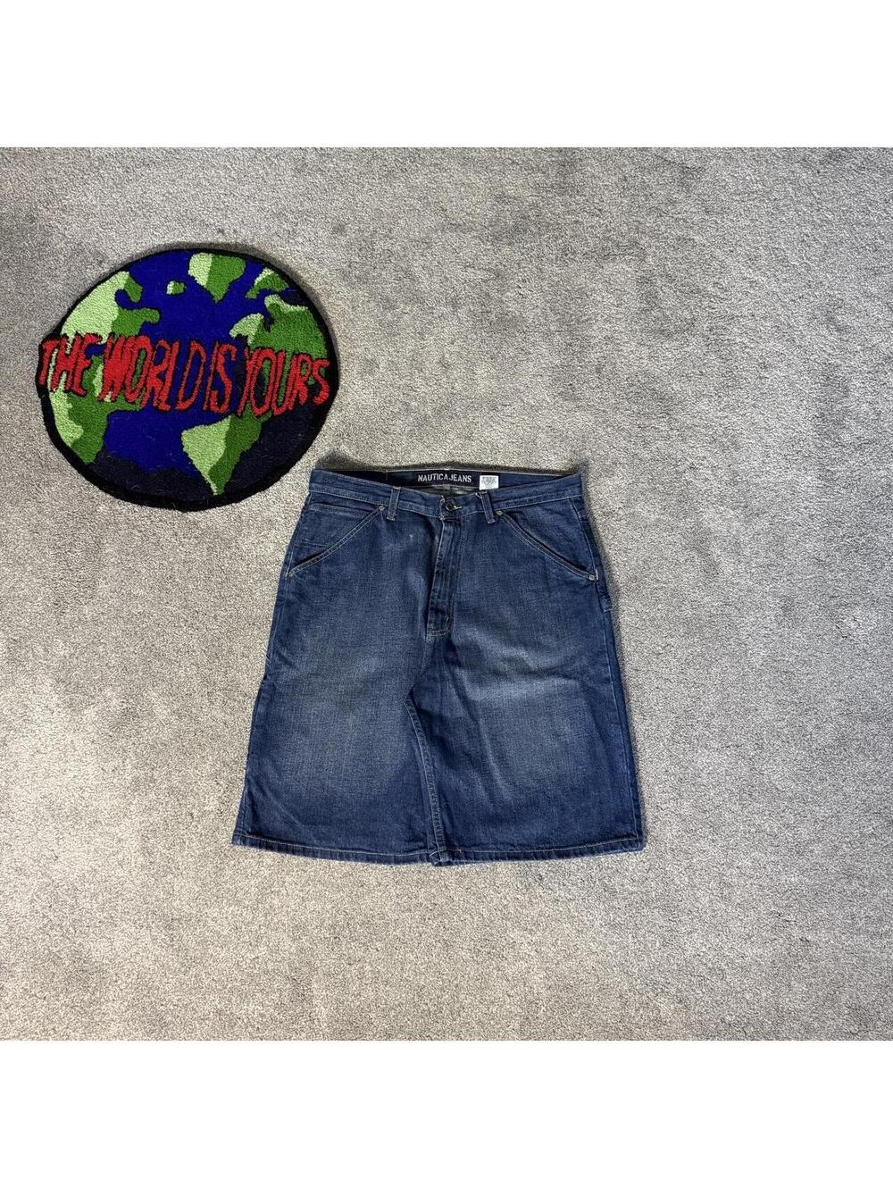 Y2k Vintage Baggy Nautic Denim Carpenter Jorts